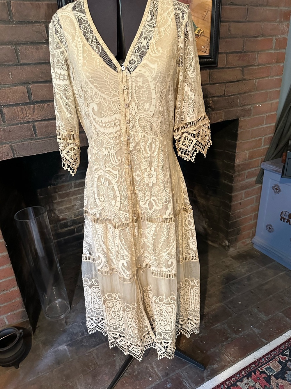 *Reproduction* Spell Rhiannon gown maxi lace ecru M/L